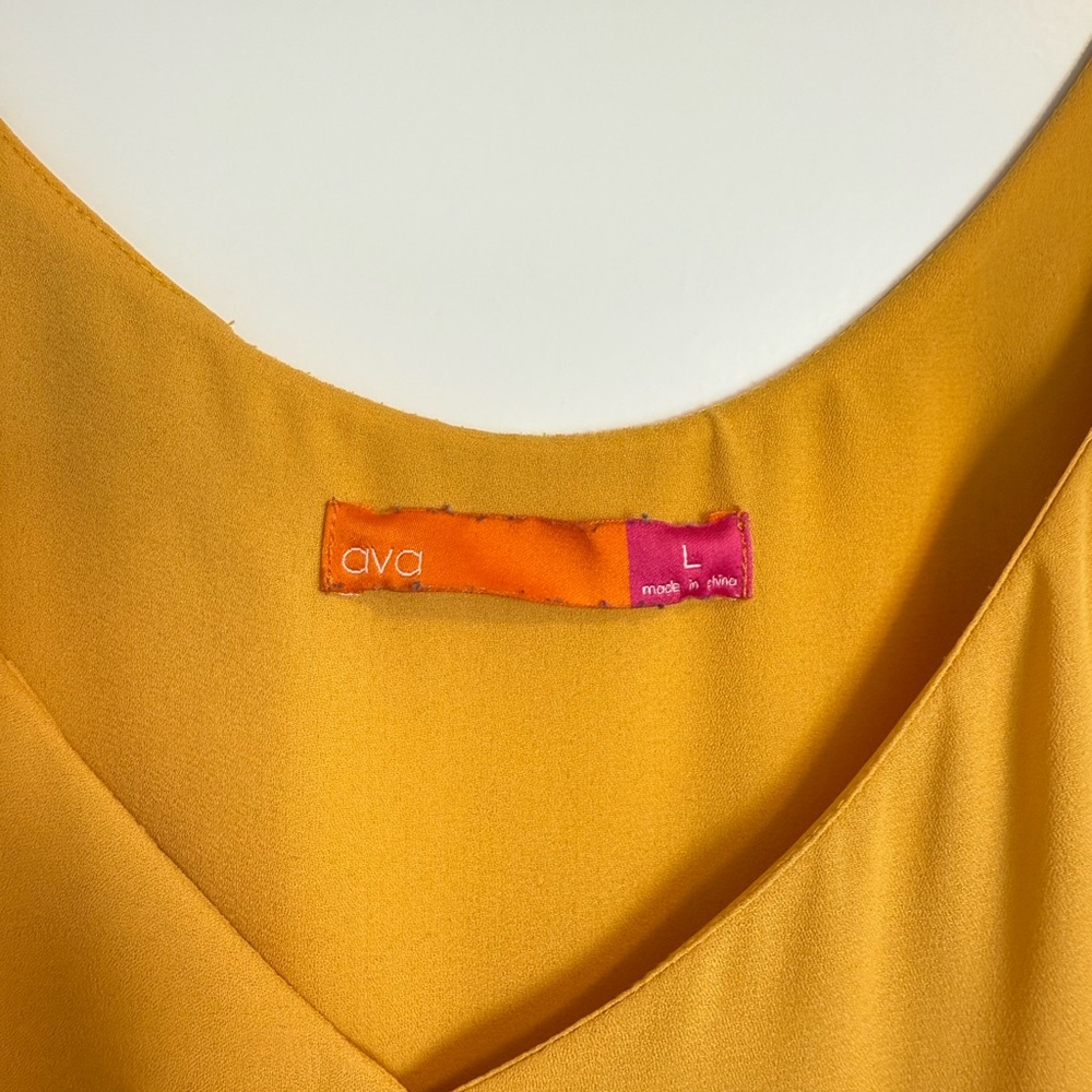 Yellow Ruffle Asymmetrical Tank - Picture 2 of 9
